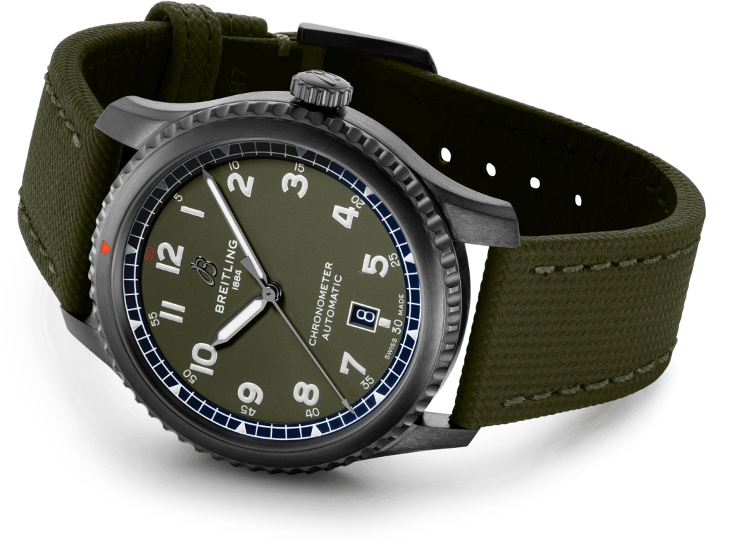 Breitling,Aviatior 8 41mm,41mm,Stainless Steel,Green,Automatic,Chronograph,Date,Anti-magnetic,M173152A1L1X1
