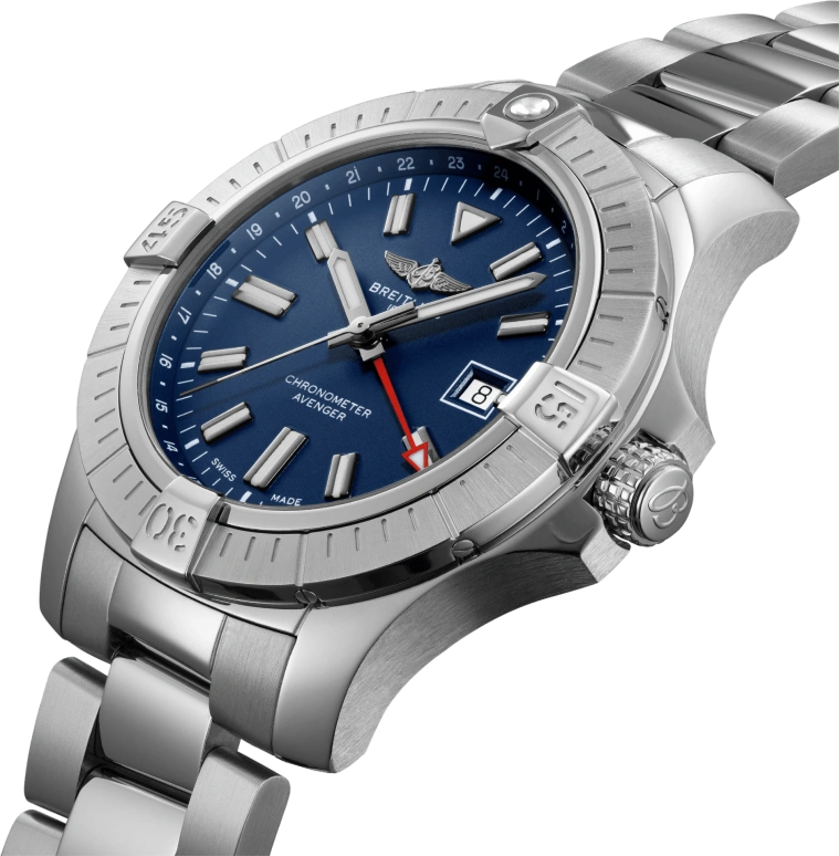 Breitling,Avenger 43mm,43mm,Stainless Steel,Blue,Automatic,Date,42hours,A32395101C1A1