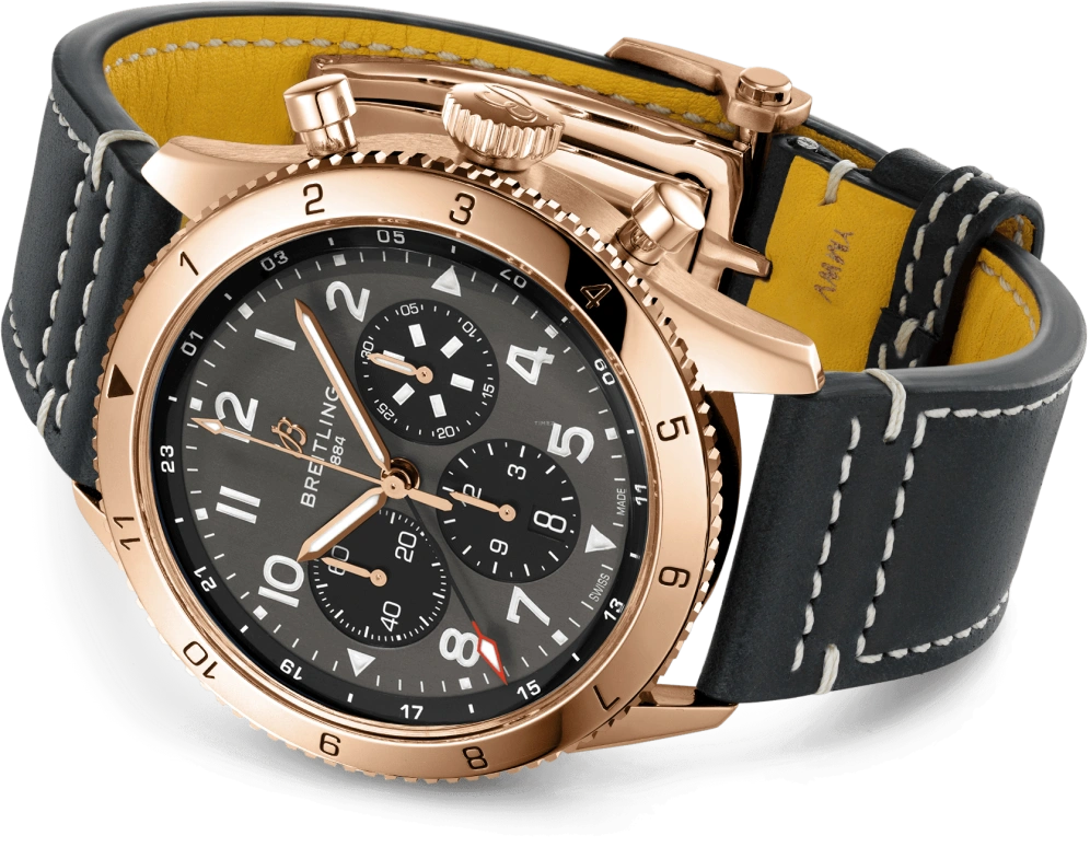 Breitling,Aviatior 8 46mm,46mm,Red Gold,Grey,Automatic,Chronograph,Day,Dule Time,RB04451A1B1X1