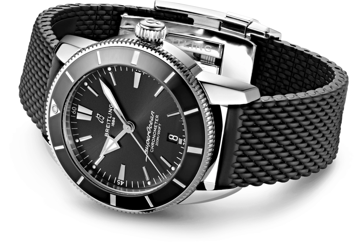 Breitling,Superocean Heritage 44mm,44mm,Stainless Steel,Black,Automatic,Day,70hours,AB2030121B1S1