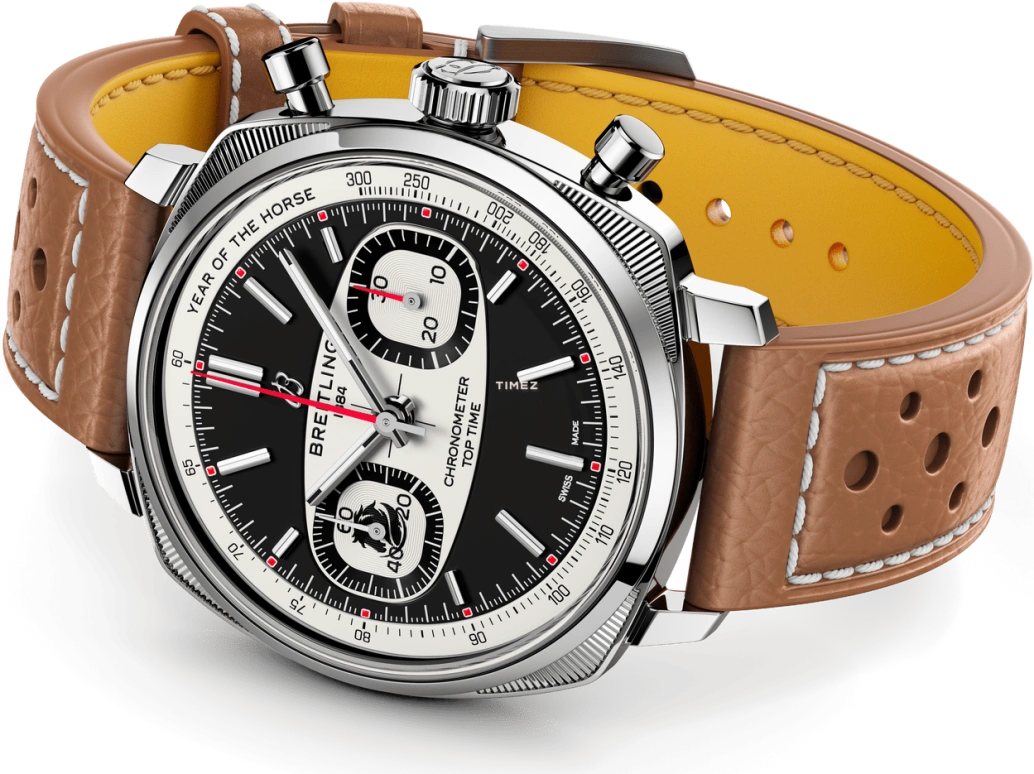 百年灵,Top Time 38毫米,38毫米,精钢,黑色,自动上弦,计时,70小时,AB01773A1B1X1