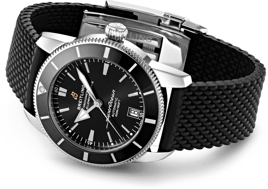 Breitling,Superocean Heritage 42mm,42mm,Stainless Steel,Black,Automatic,Day,70hours,AB2010121B1S1