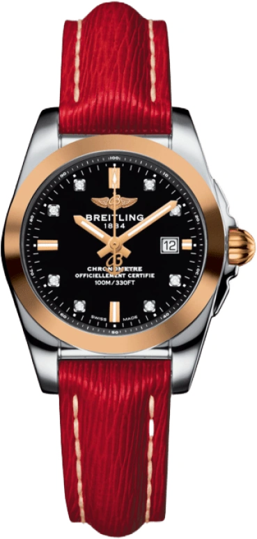 Breitling,Galactic 29mm,29mm,Rose Gold,Stainless Steel,Black,Quartz,Day,In-house Caliber,C7234812,C7234812/BE86/273X/A12BA.1