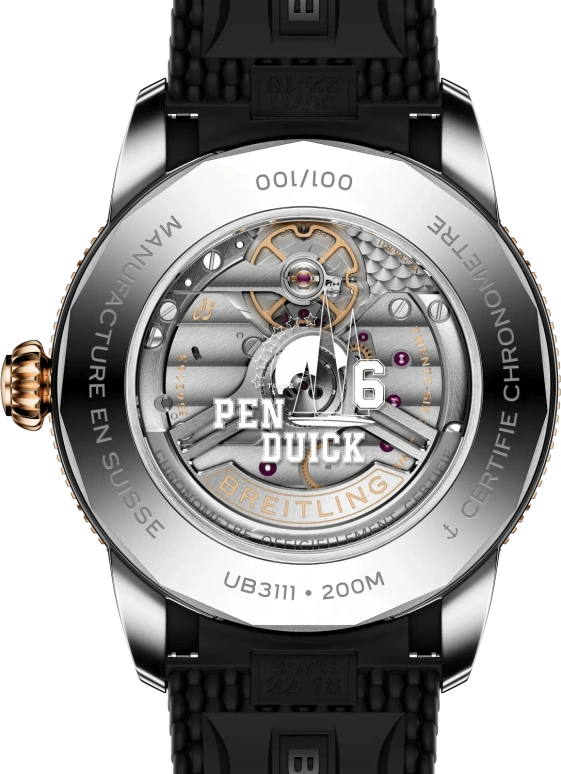 百年灵,超级海洋文化 42毫米,42毫米,精钢,红金,陶瓷,黑色,自动上弦,日历,78小时,UB31111A1B2S1