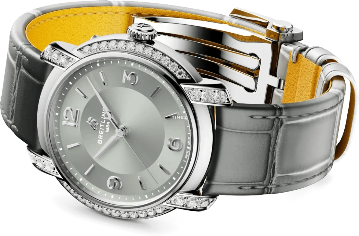 百年灵,璞雅 36毫米,36毫米,精钢,灰色,自动上弦,42小时,自制机芯,A10310671M1P1