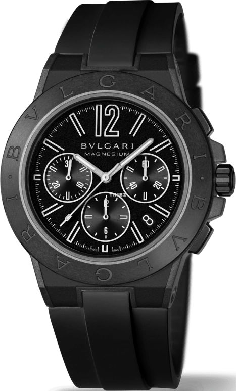 Bulgari,Diagono 42.50mm,42.50mm,Peek,Magnesium Alloy,Ceramic,Black,Automatic,Chronograph,Day,102428