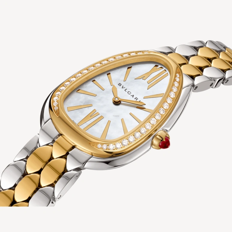 宝格丽,Serpenti Seduttori 33毫米,33毫米,不锈钢,黄金,白色,石英,其他,银色,黄金色,103755