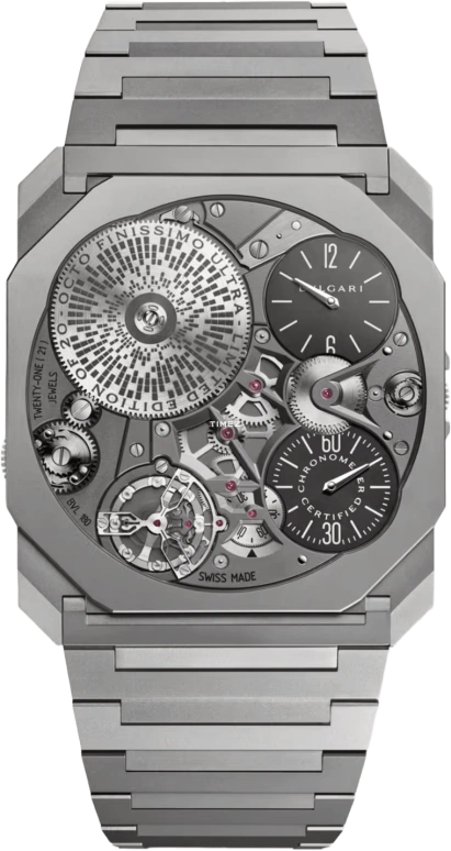 Bulgari,Octo 40mm,40mm,Titanium,Grey,Handwound,Chronograph,Octagon,Mark Zuckerberg,104081