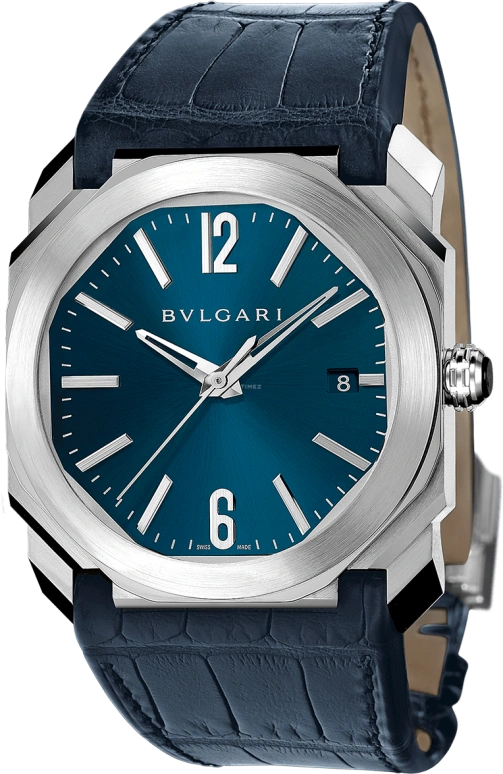 Bulgari,Octo 38mm,38mm,Stainless Steel,Blue,Automatic,Date,42hours,102429