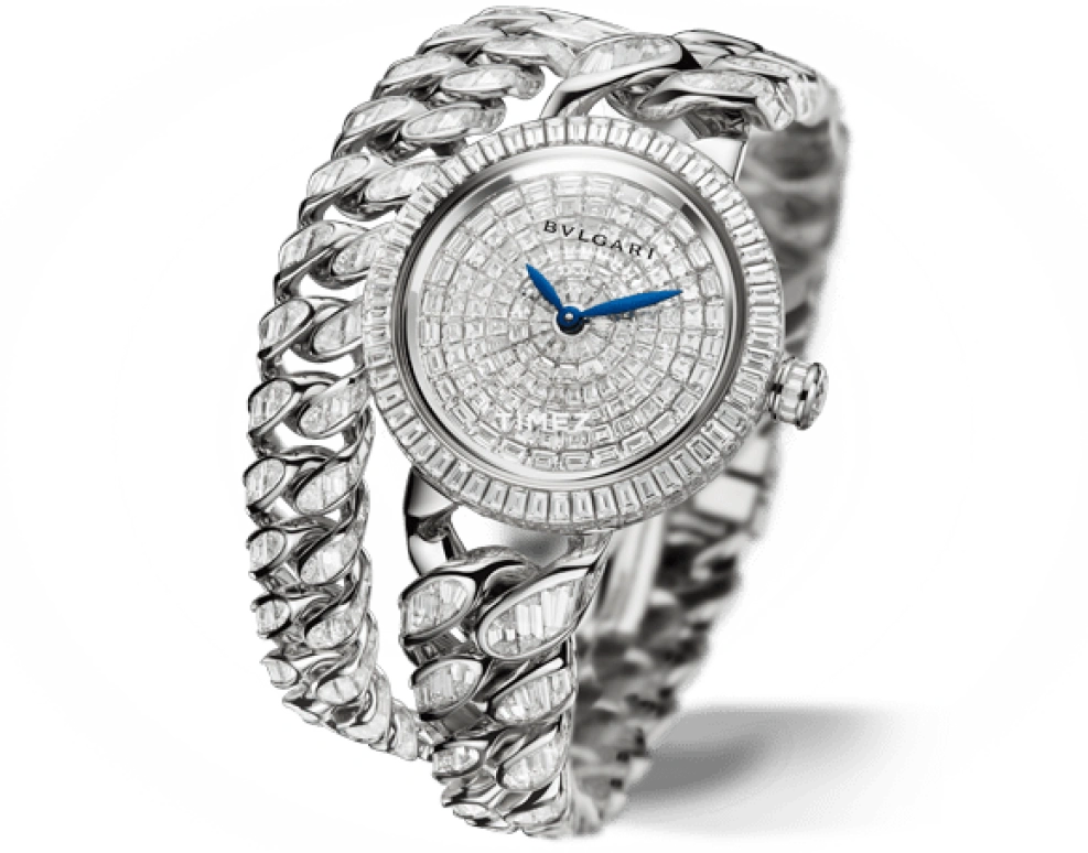 Bulgari,Bulgari Bulgari 31mm,31mm,White Gold,Sapphire,Crystal Glass,Setting,Diamonds,Setting,Diamonds,Paved,102083