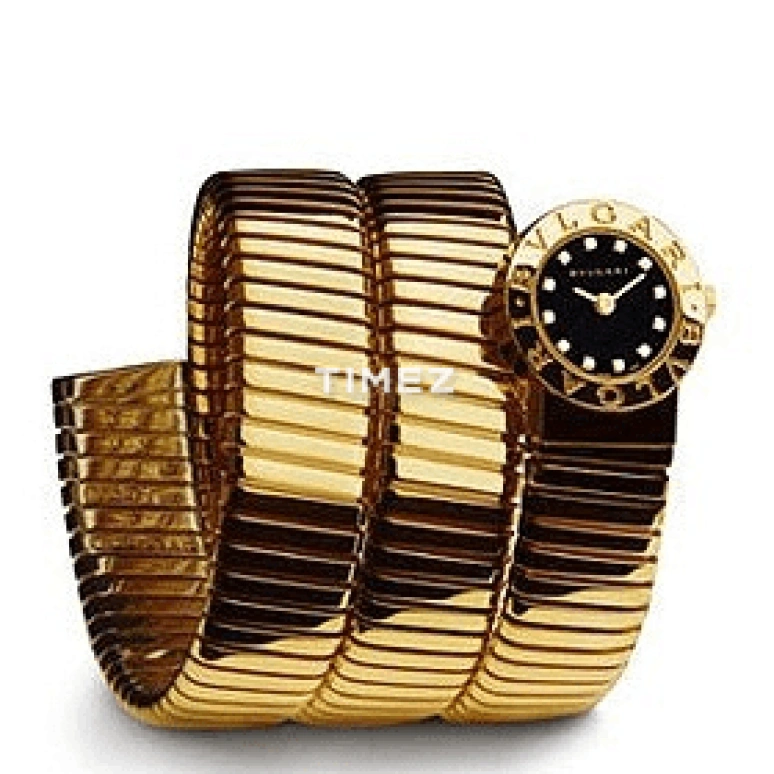 宝格丽,Serpenti 19毫米,19毫米,黄金,黑色,石英,蓝宝石,水晶玻璃,圆形,BB191TY,BB191TY/12