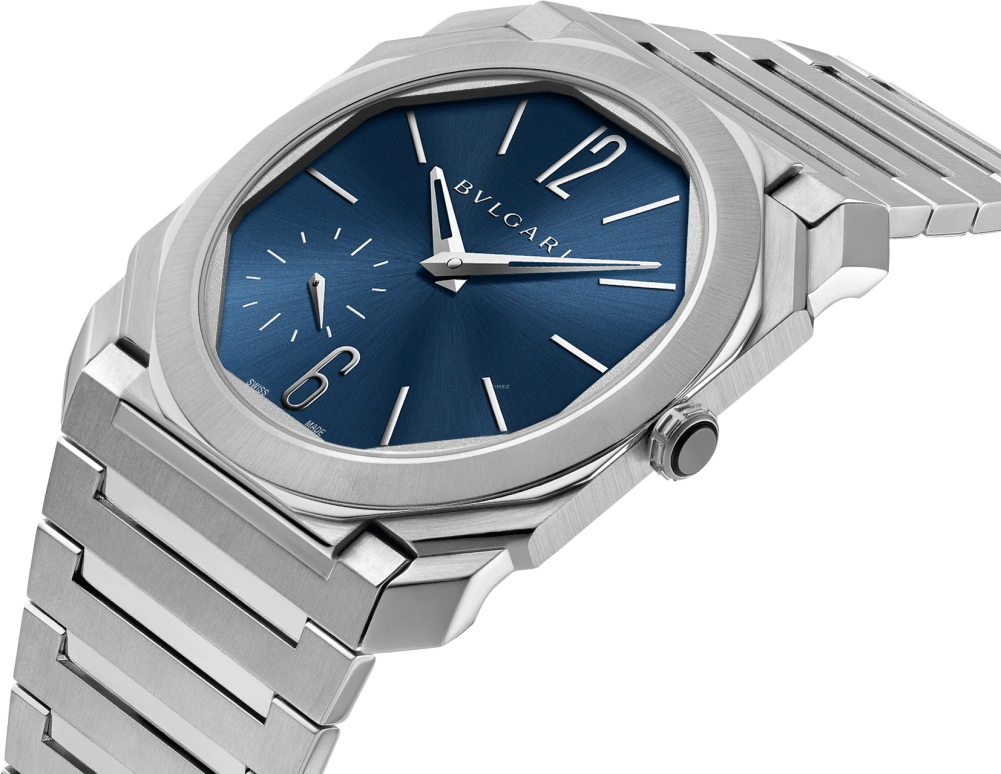 Bulgari,Octo 40mm,40mm,Stainless Steel,Ceramic,Blue,Automatic,60hours,In-house Caliber,103431