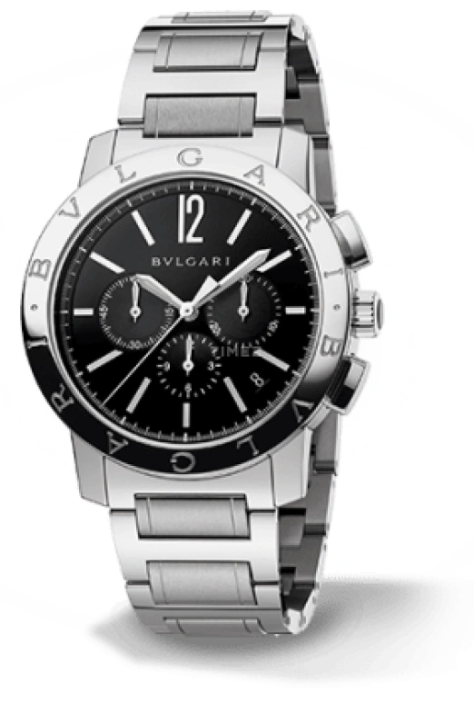 Bulgari,Bulgari Bulgari 41.50mm,41.50mm,Stainless Steel,Black,Automatic,Chronograph,Day,102045