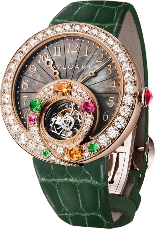 Bulgari,High Jewellery 40mm,40mm,Rose Gold,Sapphire,Rose,Black,Automatic,64hours,In-house Caliber,102341