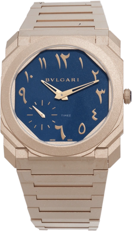 Bulgari,Octo 40mm,40mm,Rose Gold,Blue,Automatic,60hours,In-house Caliber,103300