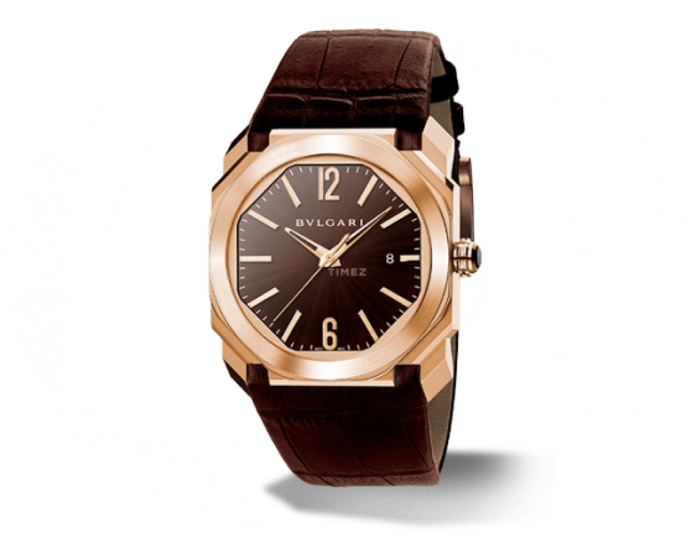 Bulgari,Octo 41mm,41mm,Pink Gold,Brown,Automatic,Date,Hollow Out,102250