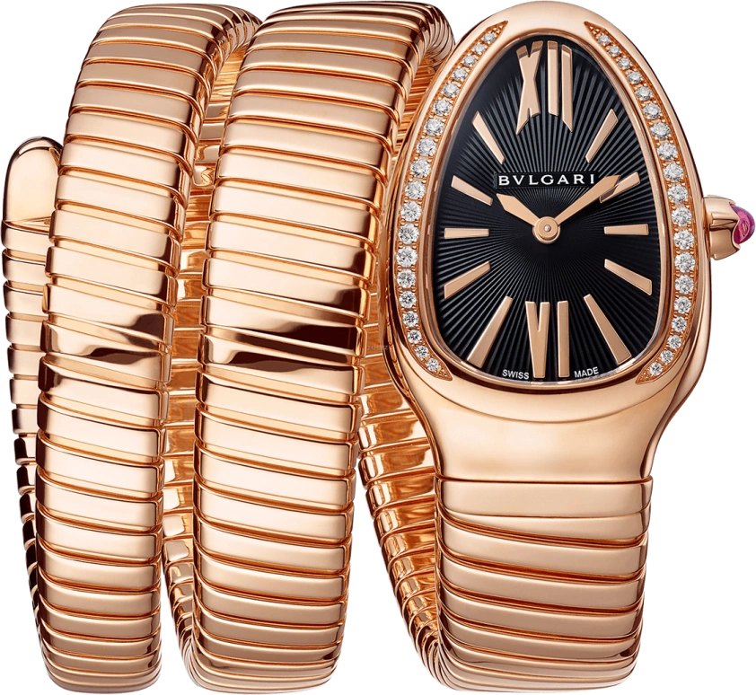 Bulgari,Serpenti 35mm,35mm,Pink Gold,Black,Quartz,26280hours,In-house Caliber,101814