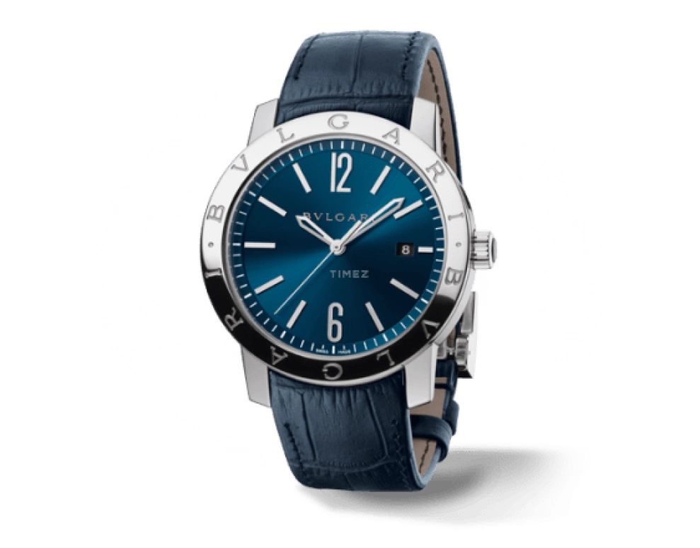 Bulgari,Bulgari Bulgari 41.50mm,41.50mm,Stainless Steel,Blue,Automatic,Date,42hours,102355