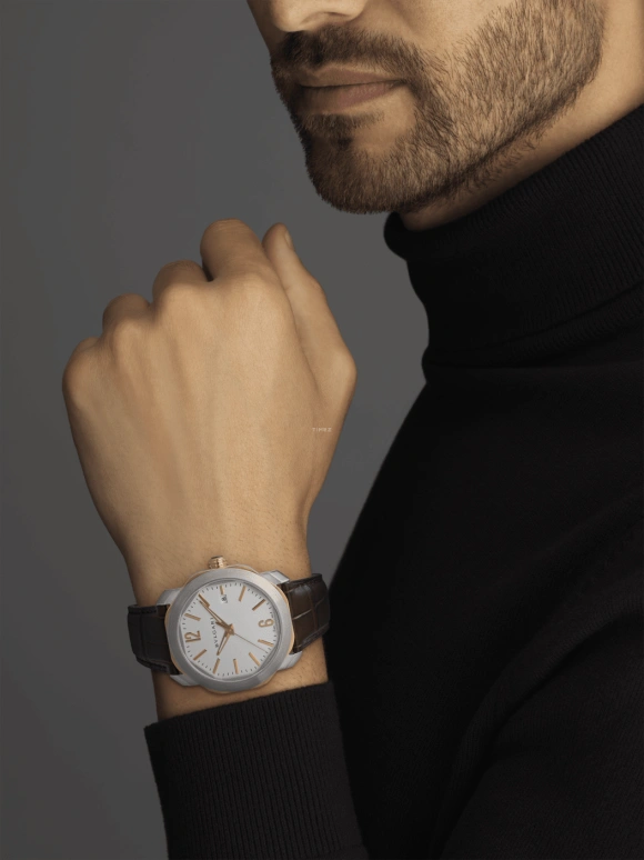 Bulgari,Octo 41mm,41mm,Pink Gold,Stainless Steel,Silver,Automatic,Date,42hours,102703