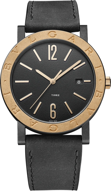 Bulgari,Bulgari Bulgari 41mm,41mm,Stainless Steel,Bronze,Black,Automatic,Day,Sapphire,Crystal Glass,102931