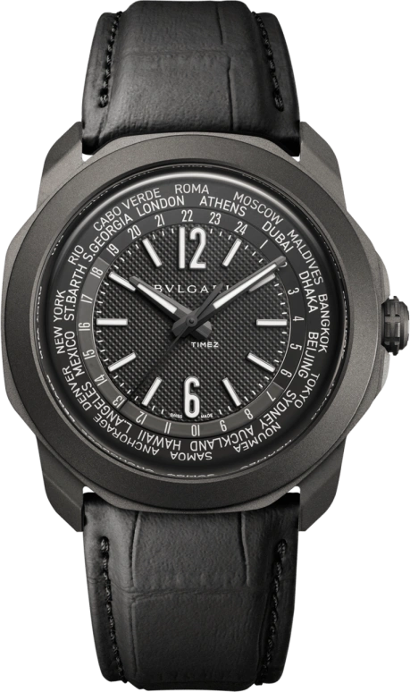 Bulgari,Octo 41mm,41mm,Stainless Steel,Black,Automatic,World Time,42hours,103764