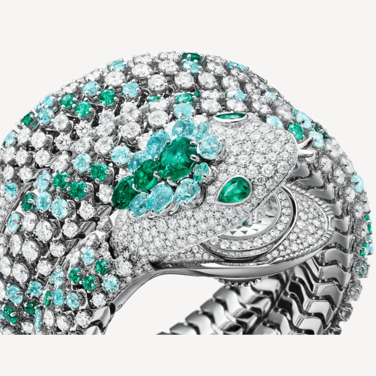 宝格丽,Serpenti 40毫米,40毫米,白金,白色,石英,手动上弦,其他,银白色,103882