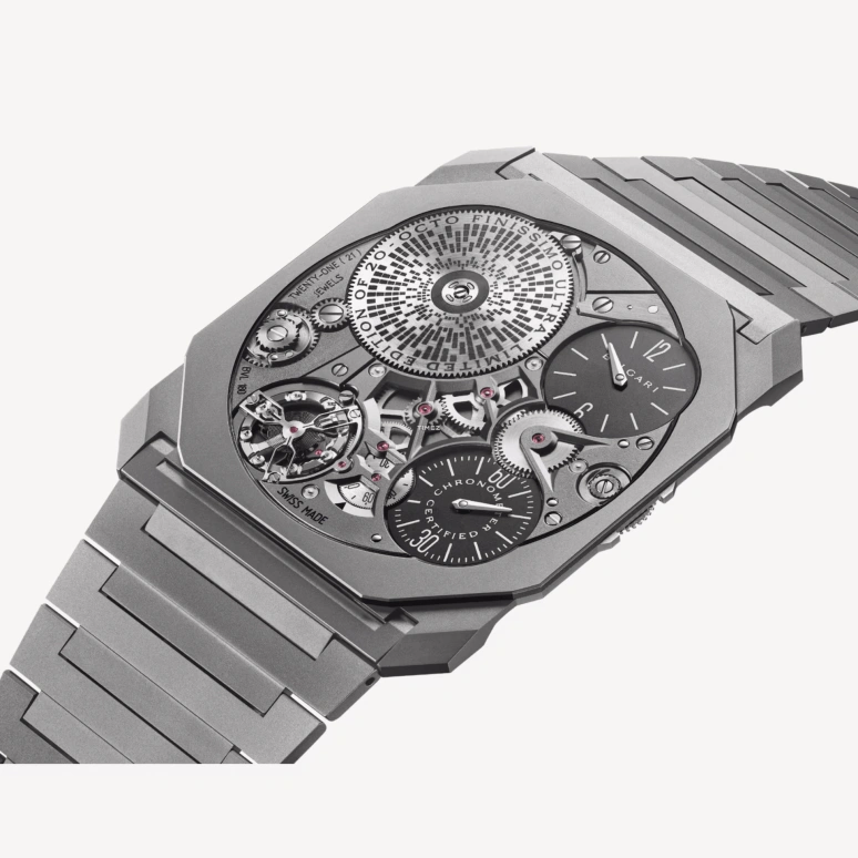 Bulgari,Octo 40mm,40mm,Titanium,Grey,Handwound,Chronograph,Octagon,Mark Zuckerberg,104081