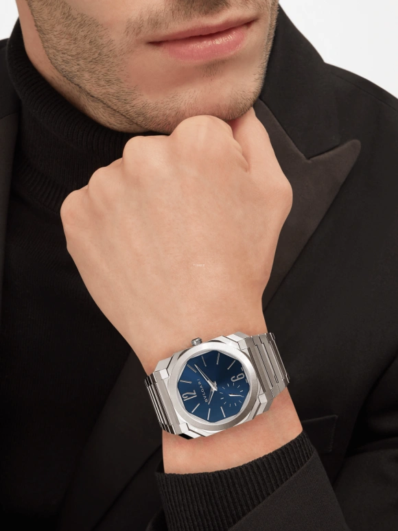 Bulgari,Octo 40mm,40mm,Stainless Steel,Ceramic,Blue,Automatic,60hours,In-house Caliber,103431