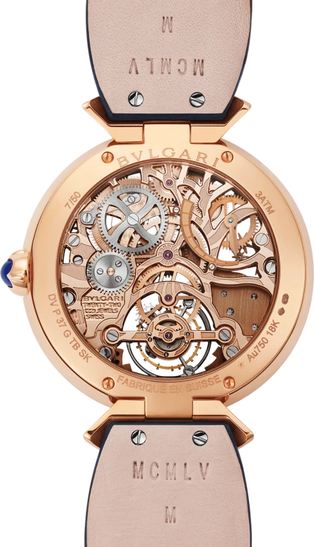 Bulgari,Divas' Dream 37mm,37mm,Rose Gold,Gold,Handwound,In-house Caliber,Sapphire,Crystal Glass,102789