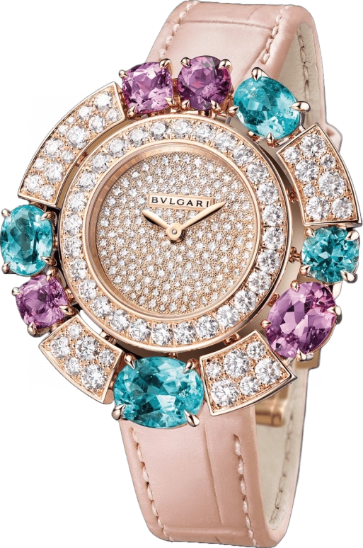 Bulgari,Other ,Rose Gold,Sapphire,Rose Gold,Quartz,Sapphire,Crystal Glass,Round,103536