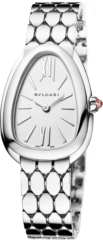 Bulgari,Serpenti 33mm,33mm,Stainless Steel,Silver White,Sapphire,Crystal Glass,Opal,103141