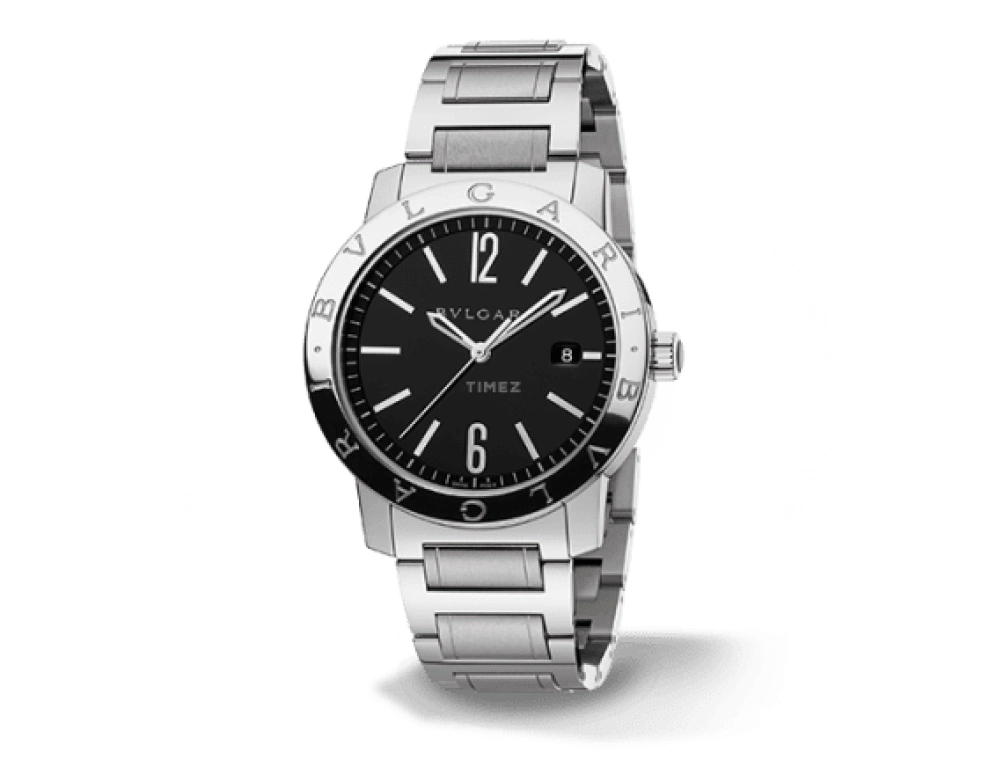 Bulgari,Bulgari Bulgari 41.50mm,41.50mm,Stainless Steel,Black,Automatic,Day,42hours,101868