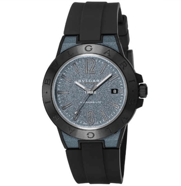 Bulgari,Bulgari Bulgari 40mm,40mm,Carbon,Black,Day,Sapphire,Crystal Glass,102248 BBP40BCGLD