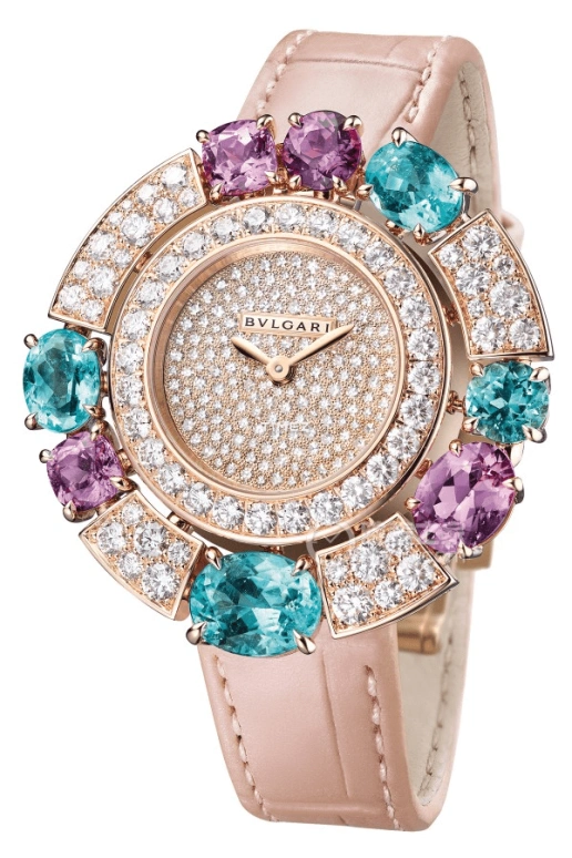 Bulgari,Other ,Rose Gold,Sapphire,Rose Gold,Quartz,Sapphire,Crystal Glass,Round,103536