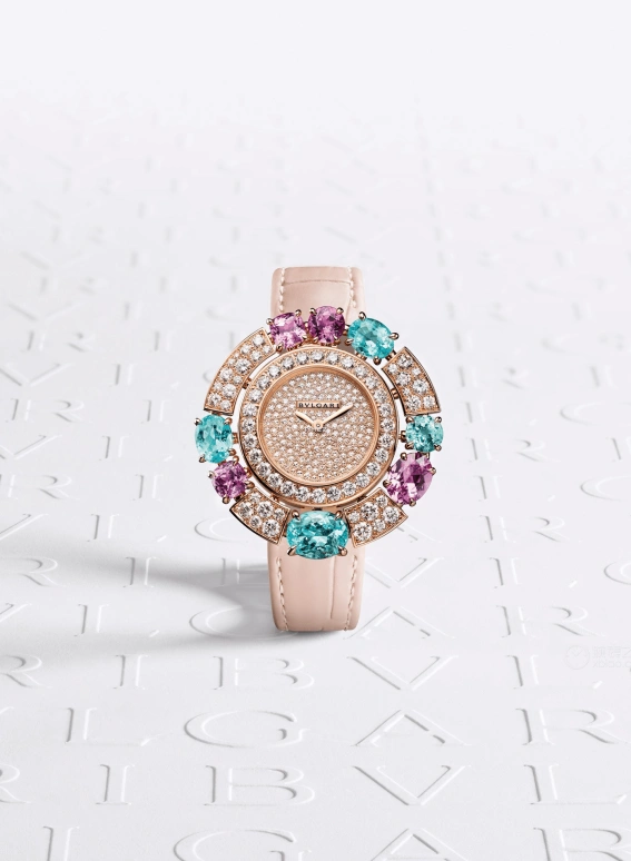 Bulgari,Other ,Rose Gold,Sapphire,Rose Gold,Quartz,Sapphire,Crystal Glass,Round,103536