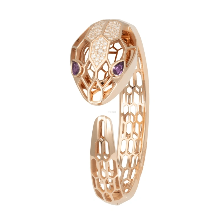 宝格丽,Serpenti 36毫米,36毫米,玫瑰金,白色,石英,其他,玫瑰金色,102753