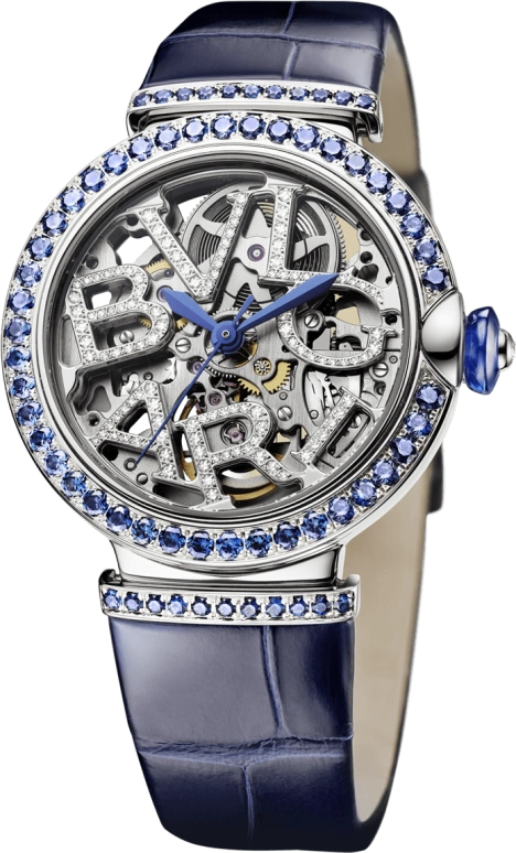 Bulgari,Lvcea 33mm,33mm,Sapphire,White Gold,Blue,Sapphire,Crystal Glass,Setting,Sapphire,103091