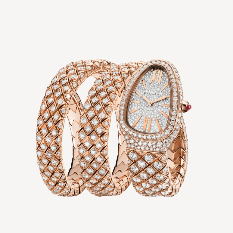 宝格丽,Serpenti 35毫米,35毫米,玫瑰金,白色,石英,其他,玫瑰色,103616