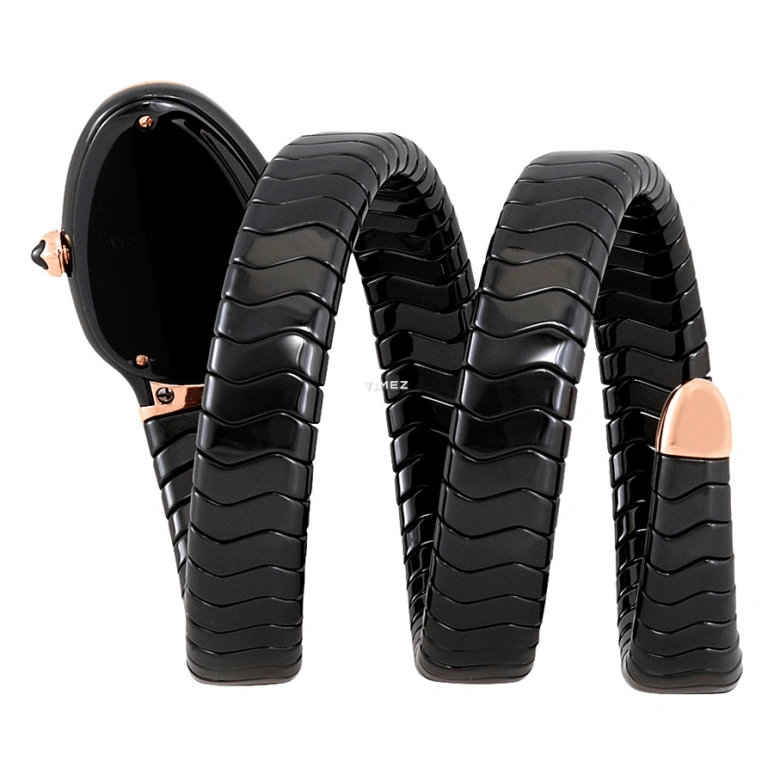 宝格丽,Serpenti 35毫米,35毫米,玫瑰金,陶瓷,黑色,石英,其他,黑色,玫瑰金色,102885