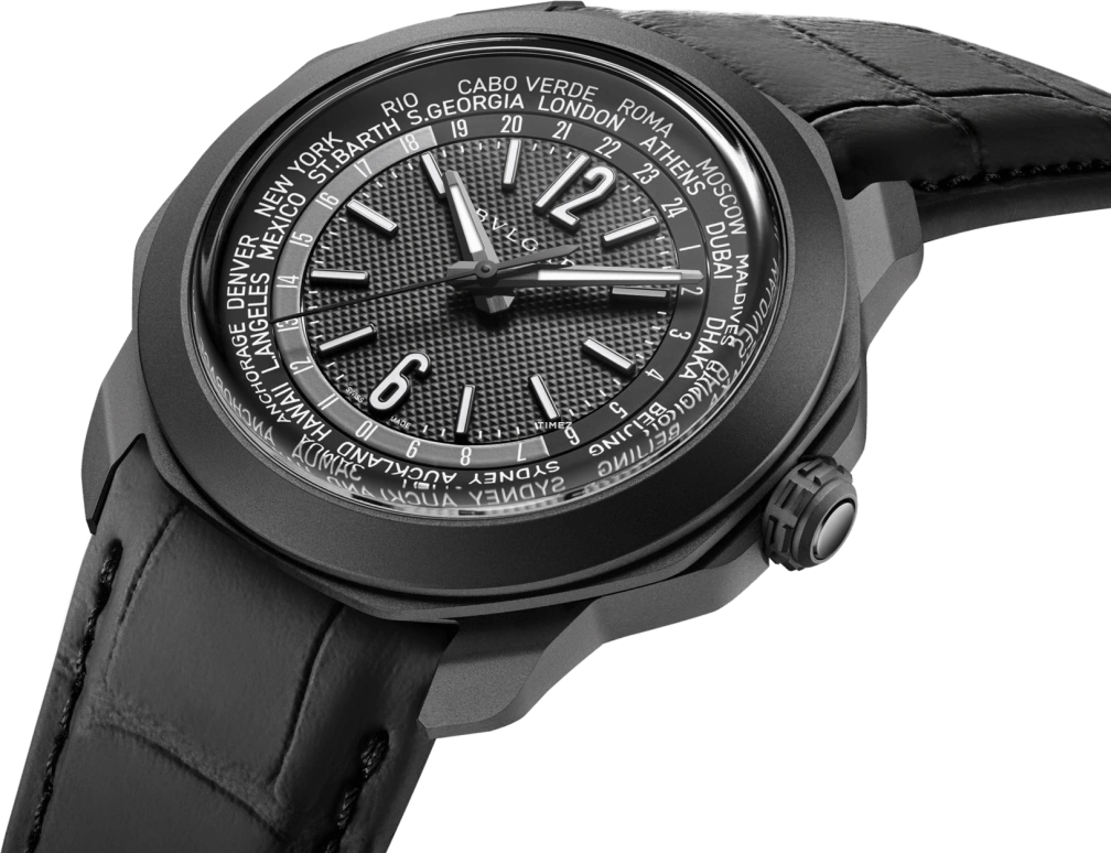 Bulgari,Octo 41mm,41mm,Stainless Steel,Black,Automatic,World Time,42hours,103764