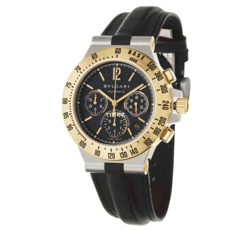Bulgari,Diagono Professional 40mm,40mm,Stainless Steel,Yellow Gold,Black,Automatic,Chronograph,Day,CH40SGLDTA