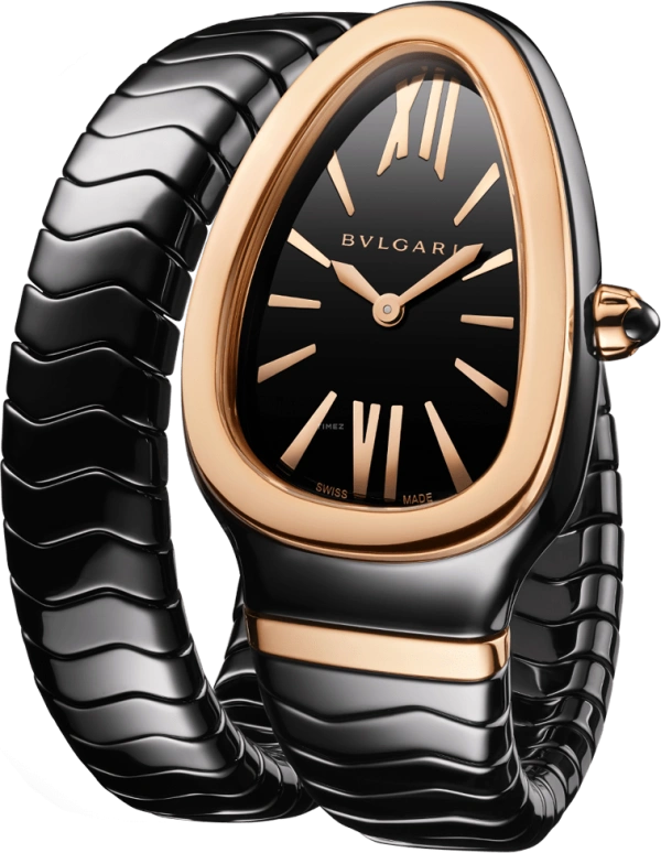 Bulgari,Serpenti 35mm,35mm,Ceramic,Black,Quartz,26280hours,In-house Caliber,102735