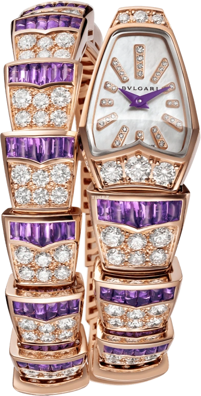 Bulgari,Serpenti 26mm,26mm,Rose Gold,Silver White,Quartz,Sapphire,Crystal Glass,Other,103124