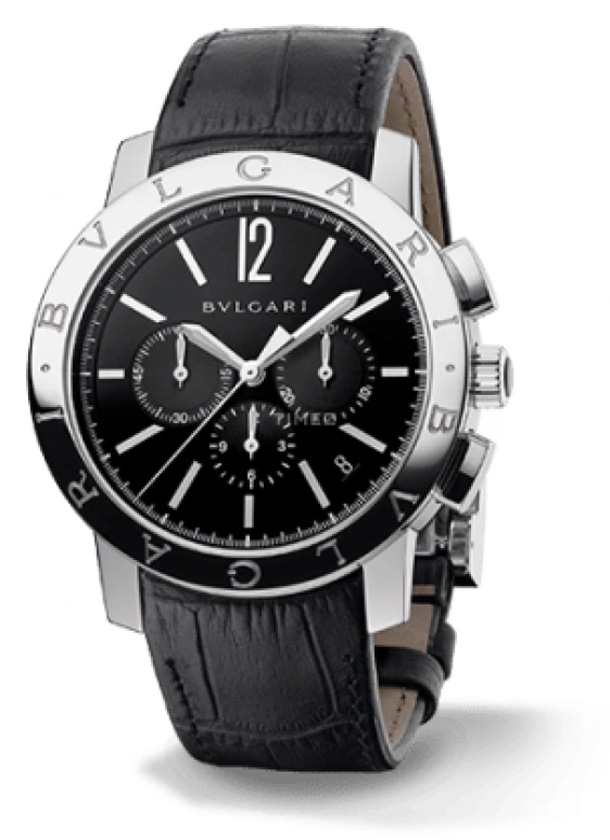 Bulgari,Bulgari Bulgari 41.50mm,41.50mm,Stainless Steel,Black,Automatic,Chronograph,Date,Column Wheel,102043