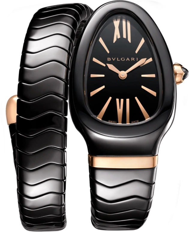 Bulgari,Serpenti 35mm,35mm,Ceramic,Black,Quartz,26280hours,In-house Caliber,102734