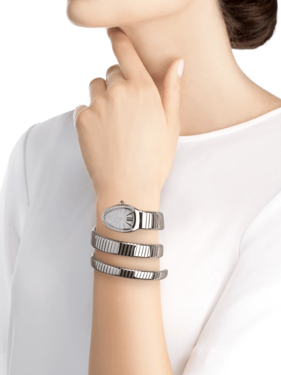 Bulgari,Serpenti 35mm,35mm,Stainless Steel,Silver,Quartz,26280hours,In-house Caliber,101910