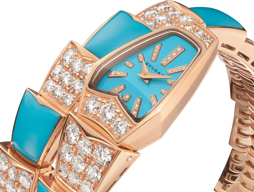 Bulgari,Serpenti 26mm,26mm,Rose Gold,Blue,Quartz,26280hours,In-house Caliber,102786