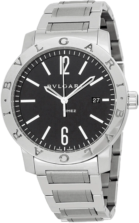 Bulgari,Bulgari Bulgari 41.50mm,41.50mm,Stainless Steel,Black,Automatic,Day,42hours,101868