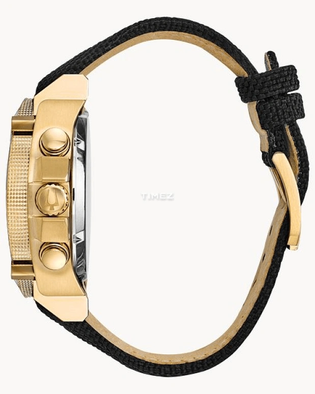 宝路华,Icon 46.50毫米,46.50毫米,不锈钢,黑色,石英,计时,日历,97B178