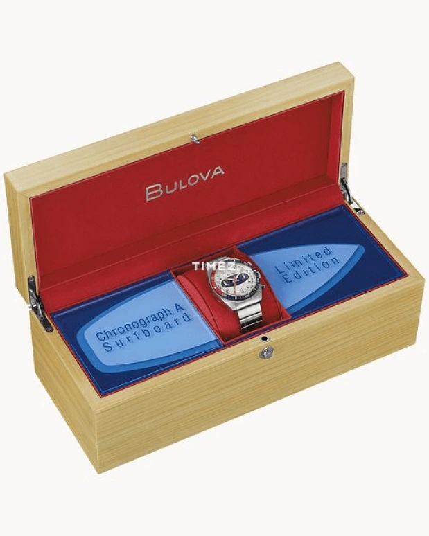 宝路华,Chronograph 38.50毫米,38.50毫米,不锈钢,米色,蓝色,自动上弦,计时,蓝宝石,水晶玻璃,98A251